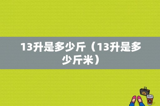 13升是多少斤（13升是多少斤米）