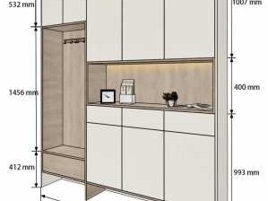 进门鞋柜挂衣柜一体图（进门鞋柜挂衣柜一体图尺寸）