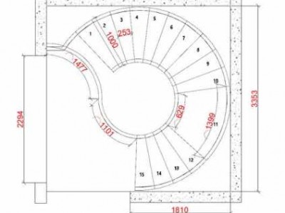 旋转楼梯（旋转楼梯平面图）