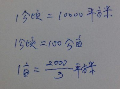 平方米和亩的换算（1亩=多少平方）