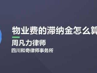 物业费滞纳金（物业费滞纳金3‰怎么算）