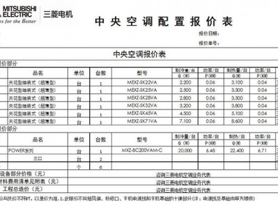 三菱空调价格（三菱空调价格一览表一lP）