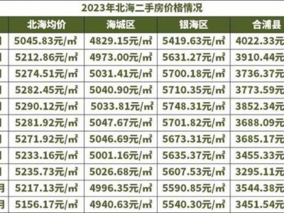 北海房价（北海房价2023年最新二手房价格）