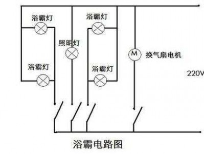 浴霸灯接线图（卫生间浴霸灯接线图）