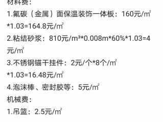 外墙保温装饰一体板每平米价格（外墙保温装饰一体板每平米价格人工费）