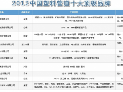 中国水管十大名牌排名榜（中国水管十大名牌排名榜公元）