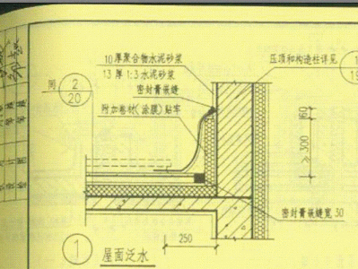 屋面泛水（屋面泛水高度在迎水面不小于多少）