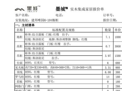 橱柜报价表（橱柜报价表格怎么做）