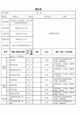 展台搭建（展台搭建费用明细表）