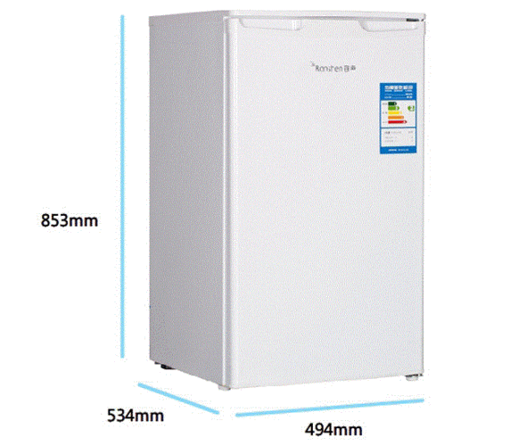 单开门冰箱尺寸（容声单开门冰箱尺寸）