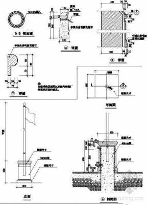 旗杆底座效果图（旗杆底座效果图施工图）