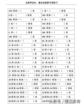 厘米和米换算（厘米和米换算视频讲解）