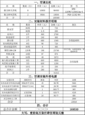 中央空调水系统（中央空调水系统安装报价清单）