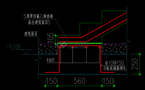 滑动支座楼梯（滑动支座楼梯钢筋做法图片）