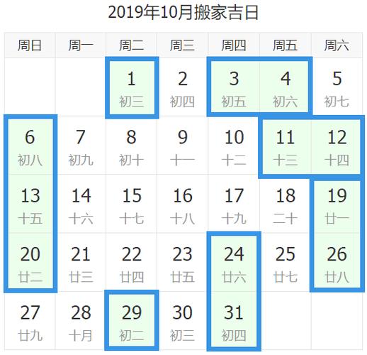 搬家黄道吉日（搬家黄道吉日2023年10月份）