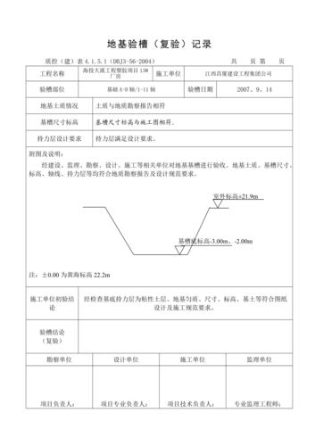 天然地基（天然地基验槽内容）