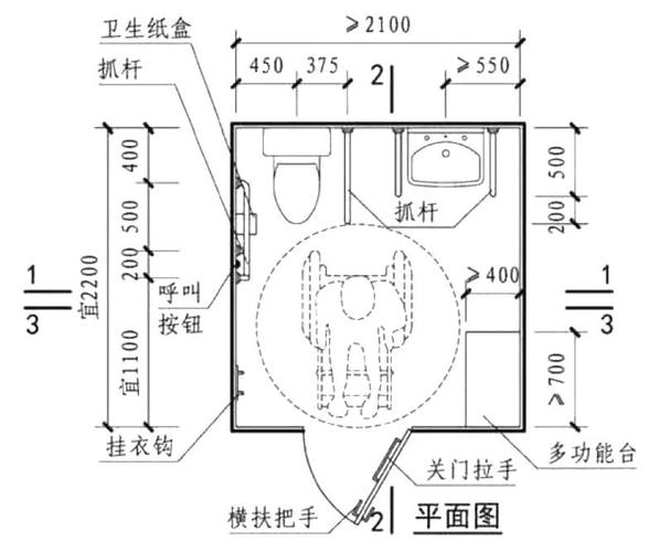 无障碍厕所（无障碍厕位尺寸标准）