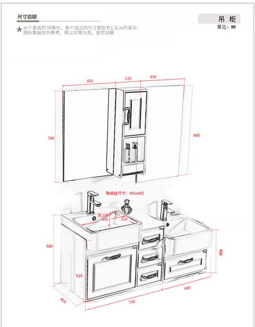 浴室柜标准尺寸（浴室柜标准尺寸图）