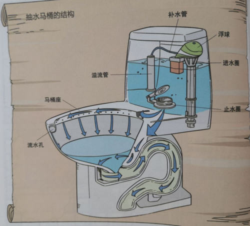 马桶内部结构图（抽水马桶内部结构图）