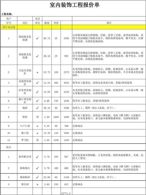 室内装饰装修报价（室内装饰装修价格）