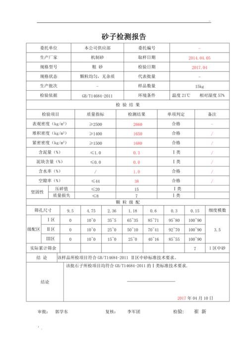 砂子和沙子的区别（砂子检测报告）