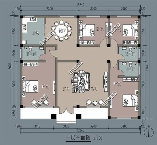 农村平房设计图（农村平房设计图及效果图 三间）