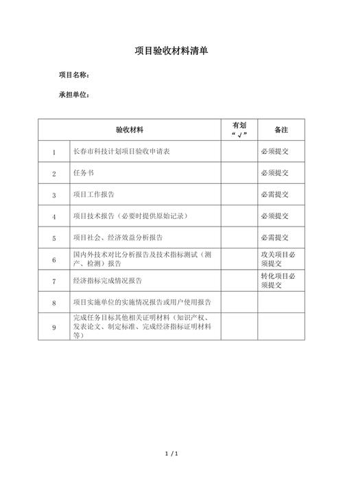 验收清单（验收清单怎么做）