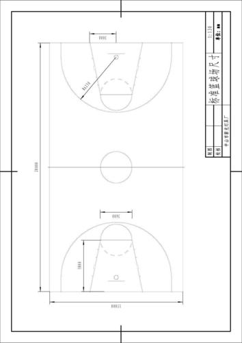 室内篮球场尺寸（室内篮球场尺寸平面图）