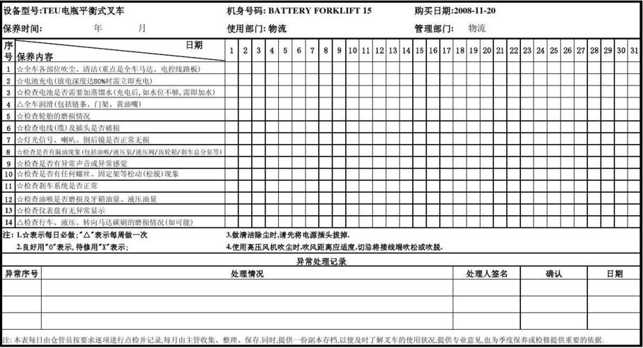 日常保养（日常保养时对叉车车轮的保养正确的是）