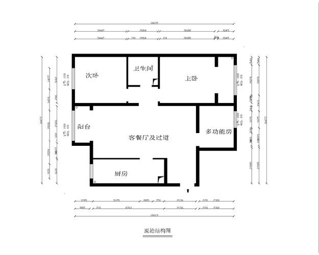 三室一厅户型图（长方形三室一厅户型图）