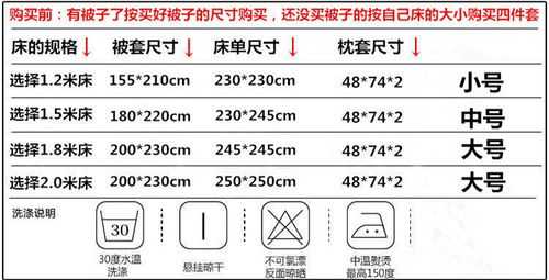 被套尺寸（被套尺寸对照表）