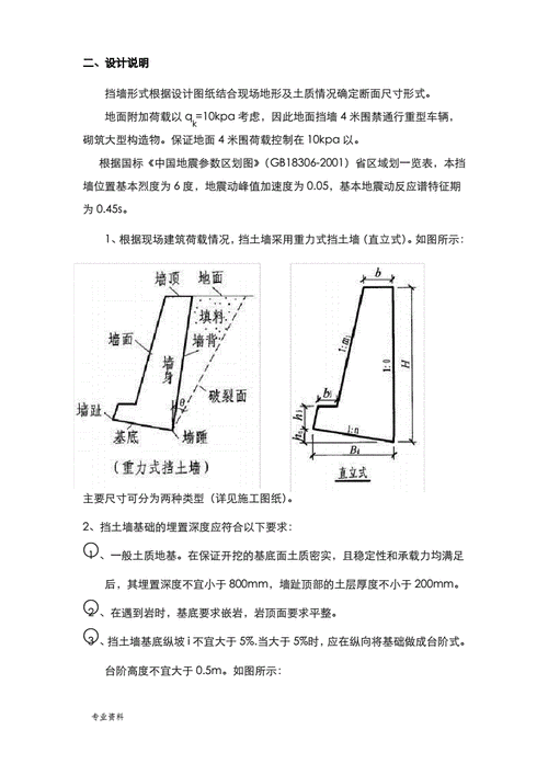 重力式挡土墙（重力式挡土墙课程设计）