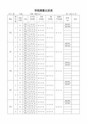 导线测量（导线测量记录表数据）