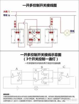 一灯三控布线法（一灯三控开关接线图）