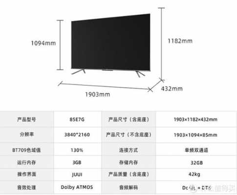 75寸电视长宽（75寸电视长宽高尺寸）