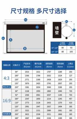 100寸幕布尺寸（100寸幕布尺寸长宽43）