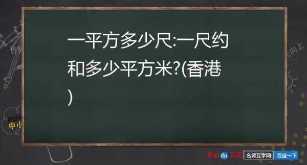 一尺等于多少平方（香港面积一尺等于多少平方）