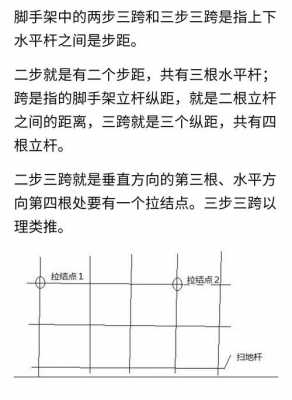 脚手架步距和跨距（脚手架两步三跨示意图）