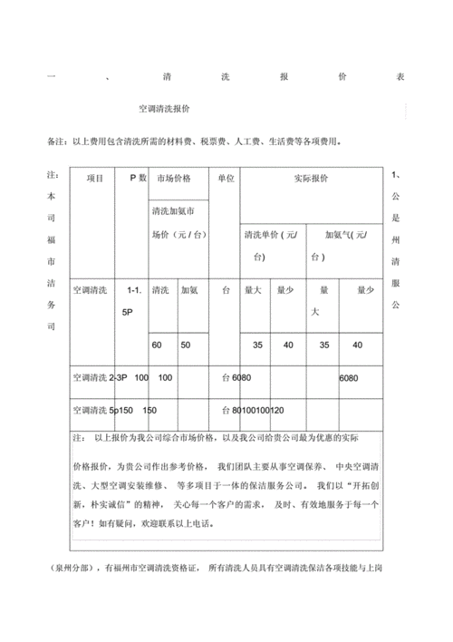 空调清洗收费标准（空调清洗收费多少）