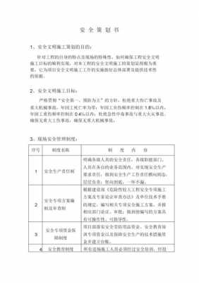 安全专项方案（安全专项方案的内容）