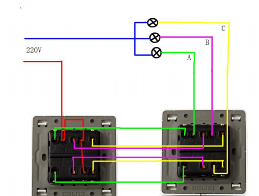 三开双控开关（三开双控开关接线图解开关接线图）