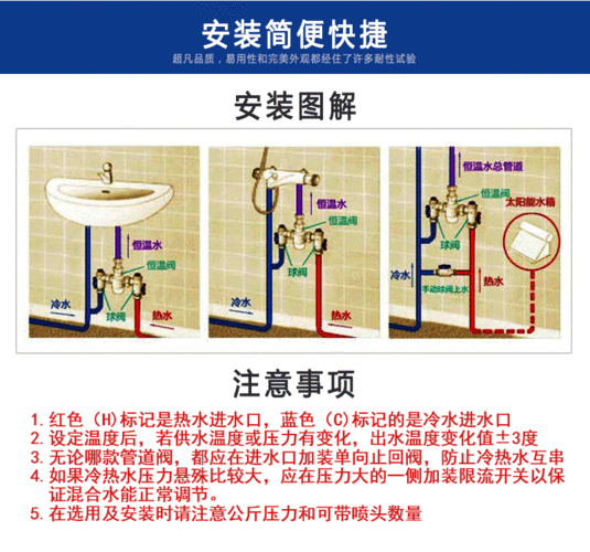 热水器混水阀（热水器混水阀安装图解）