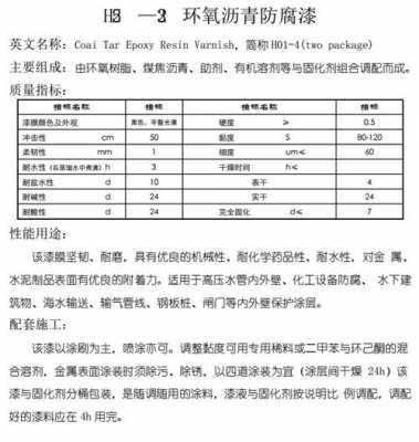 环氧煤沥青漆（环氧煤沥青漆执行标准是多少）