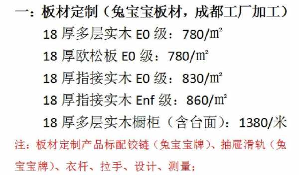 木工板多少钱一张（兔宝宝木工板多少钱一张）