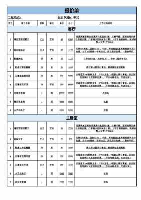 室内装饰装修报价（室内装饰装修报价函模板）