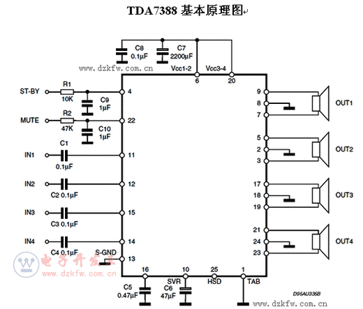 TDA7388（tda7388引脚功能图）