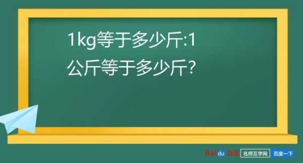 1斤多少kg（1公斤是1kg吗）